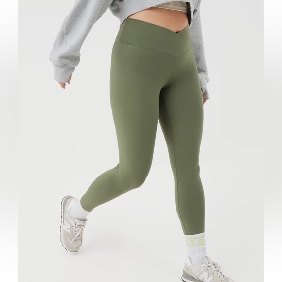 aerie Pants - OFFLINE By Aerie Real Me High Waisted 7/8 Crossover Legging- Olive Green
